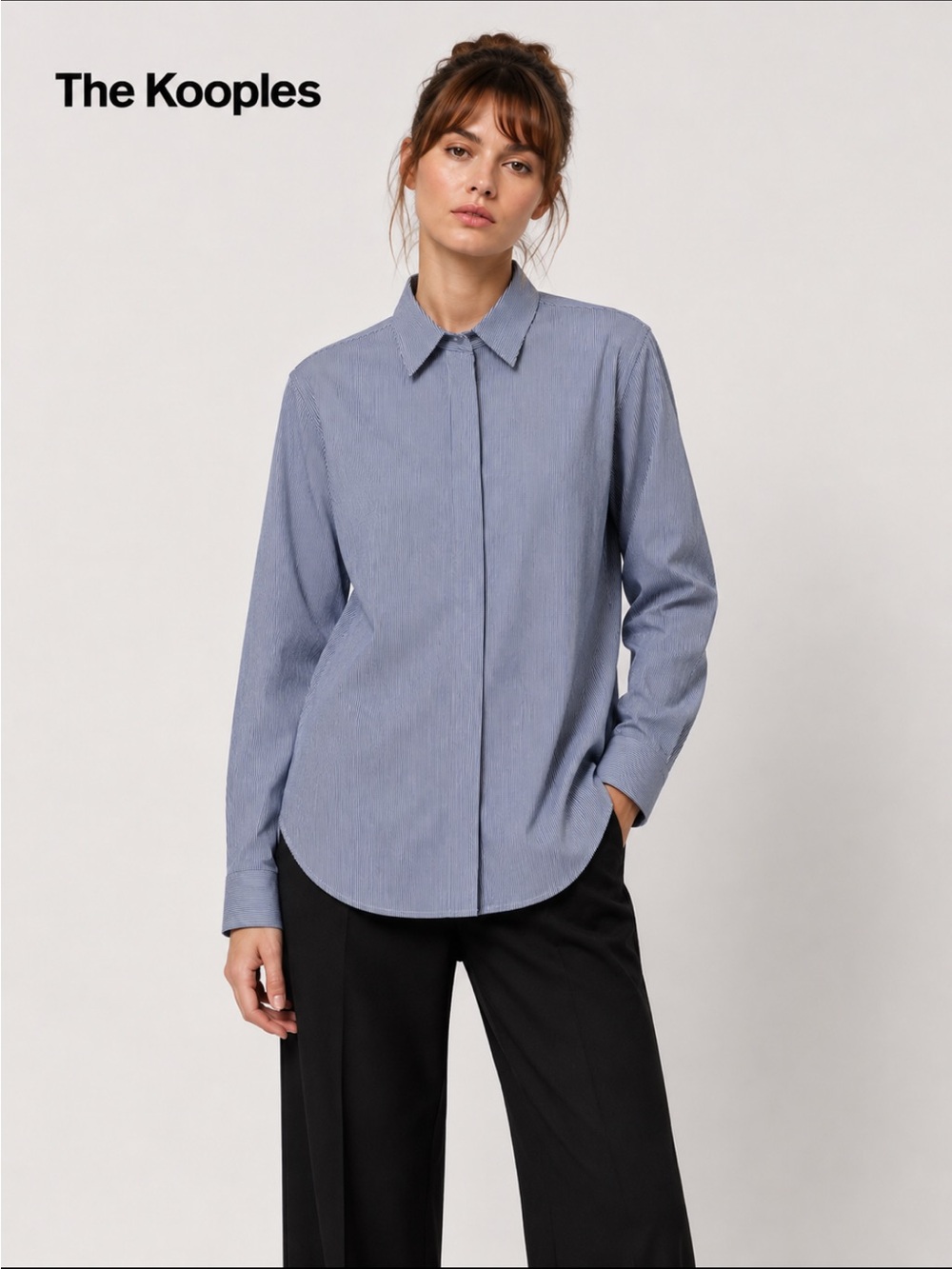 THE KOOPLES, minimalist stripped hidden buttons shirt!